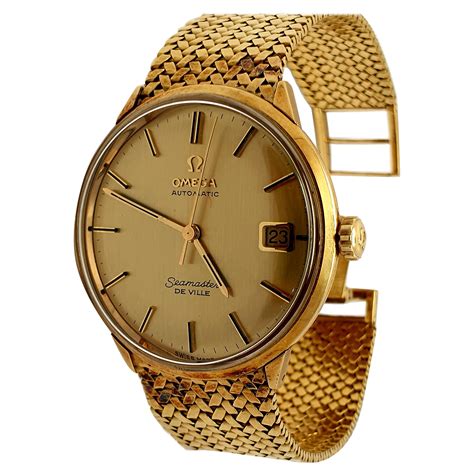 omega gold watch vintage